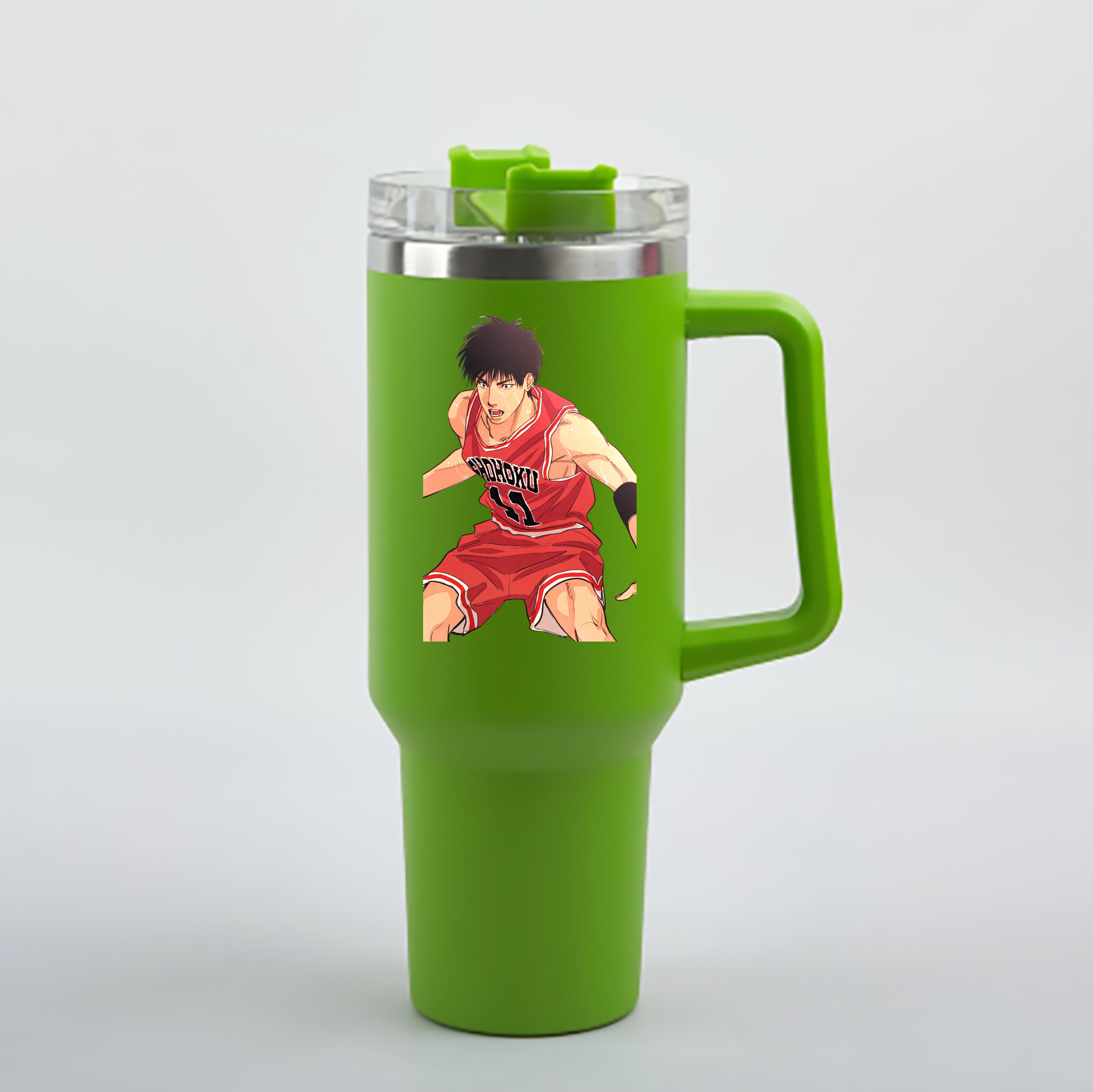 （画像用） SLAM DUNK／スラムダンク 1200mL車用タンブラー - クリスタルステッカー（プラスチックストロー付き）